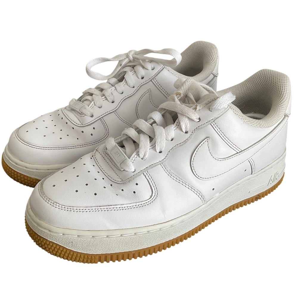 Nike Air Force 1 '07 Low White Gum Sole Leather Sneakers DJ2739-100 Mens 6.5